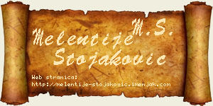 Melentije Stojaković vizit kartica